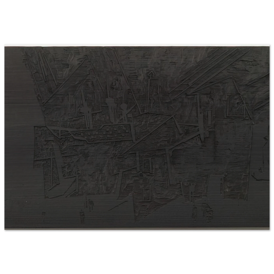 WOODBLOCK FOR THE HARBOR HAFEN 1918 - Lyonel Feininger Brushed Aluminum Print - 70x100 cm / 28x40 inches | Lyonel Feininger Aluminum Print | Lyonel Feininger Prints