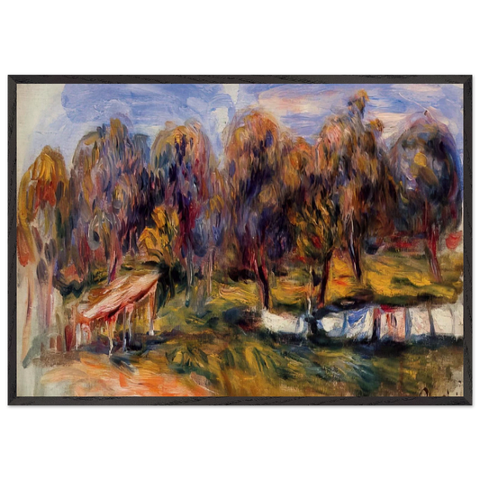 Landscape with Orchard - Pierre-Auguste Renoir 70x100 cm / 28x40 inches Framed Art Print – Black Wooden Frame
