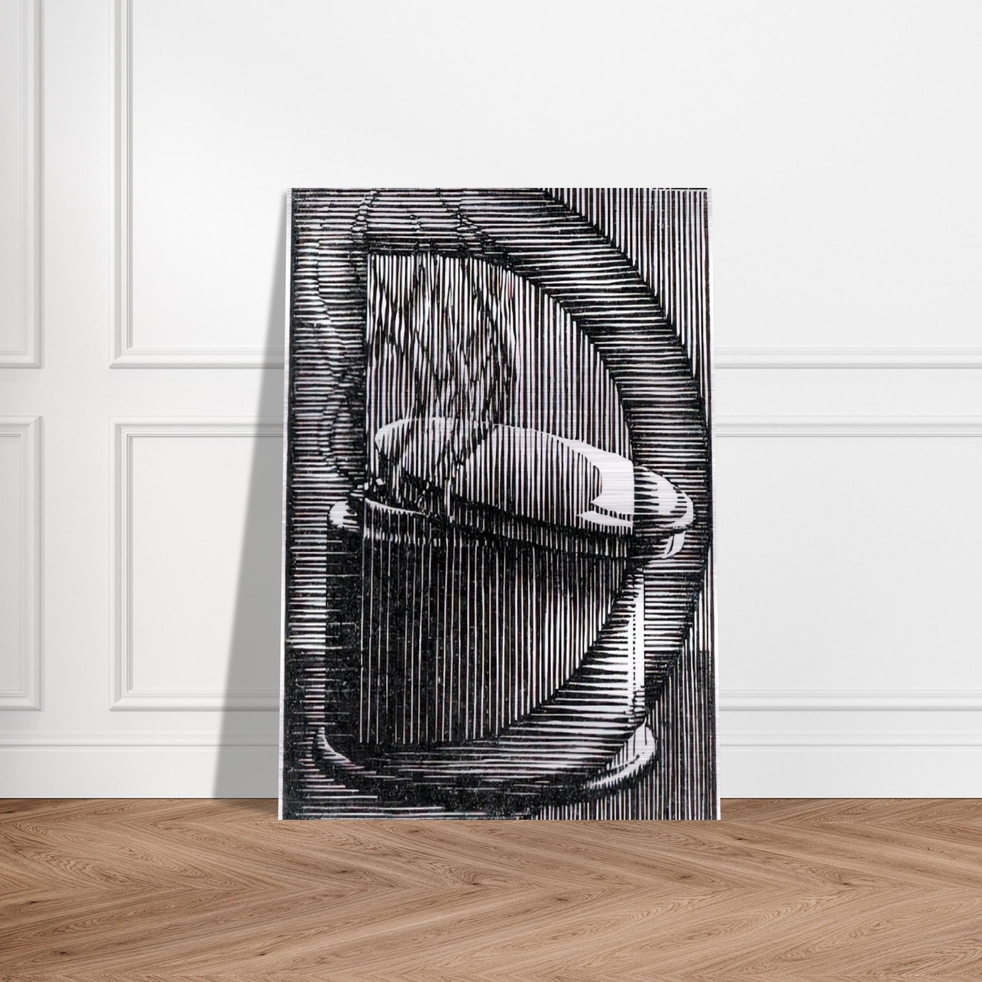 INITIAL D - MC Escher Brushed Aluminum Print - 70x100 cm / 28x40 inches | MC Escher Aluminum Print | MC Escher Prints