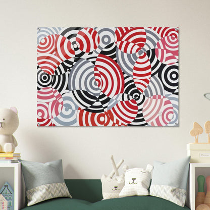 Interférences en rouge et gris No. 640 - 1963 - Antonio Asis Acrylic Print - 70x100 cm / 28x40″ inches | Antonio Asis Wall Art | Antonio Asis Prints