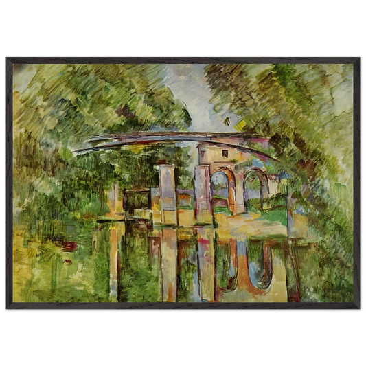 The Aqueduct and Lock - Paul Cezanne 70x100 cm / 28x40 inches Framed Art Print – Black Wooden Frame
