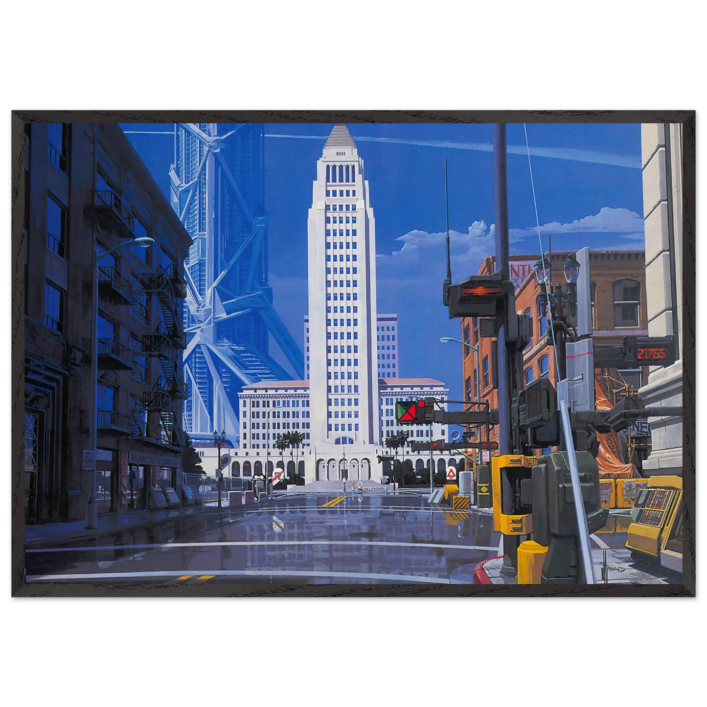 Syd Mead N12 - Syd Mead 70x100 cm / 28x40 inches Framed Art Print – Black Wooden Frame