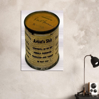Artist's Shit - Piero Manzoni Brushed Aluminum Print - 70x100 cm / 28x40 inches | Piero Manzoni Aluminum Print | Piero Manzoni Prints