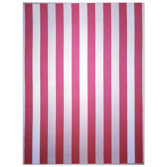 Daniel Buren - Peinture acrylique blanche sur tissu rayÃƒÂ© blanc et rouge - 1970  75x100 cm / 30x40inches Fine Art Poster