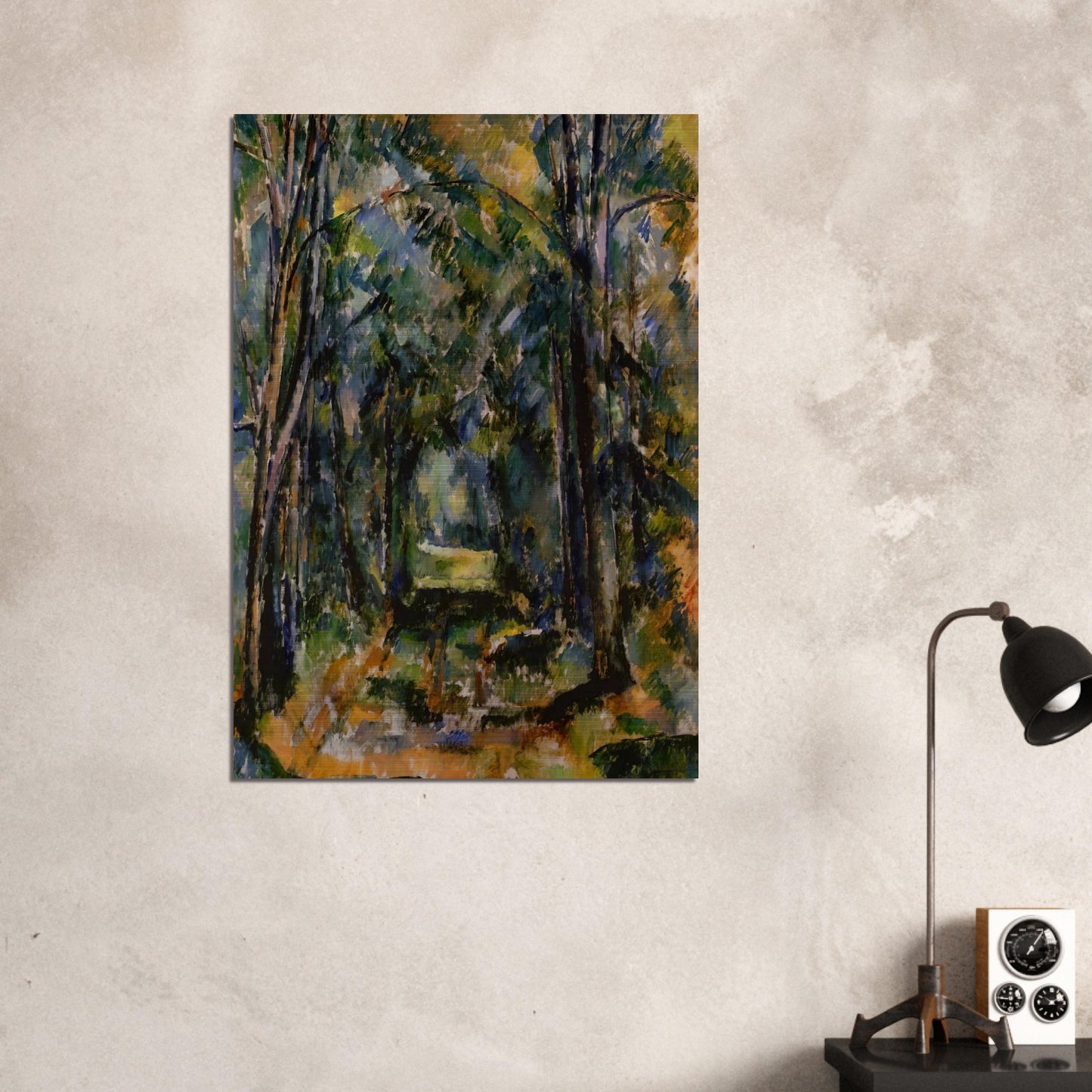 The Alley at Chantilly - Paul Cézanne Brushed Aluminum Print - 70x100 cm / 28x40 inches | Paul Cézanne Aluminum Print | Paul Cézanne Prints