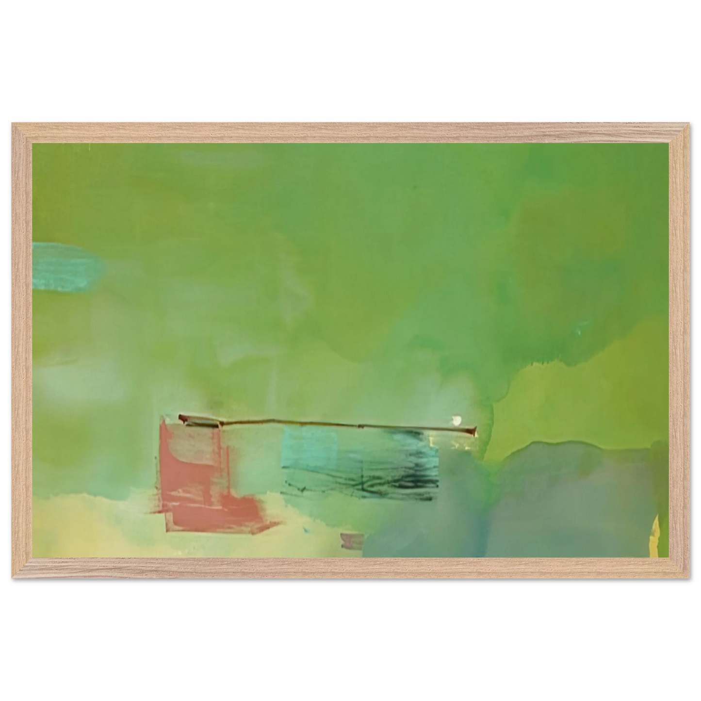Helen Frankenthaler - Springscape - 1975 Wall art - 21x29.7 cm / 8x12" - Premium Wooden Framed Poster With Fine Art Paper-canvas - Wood frame