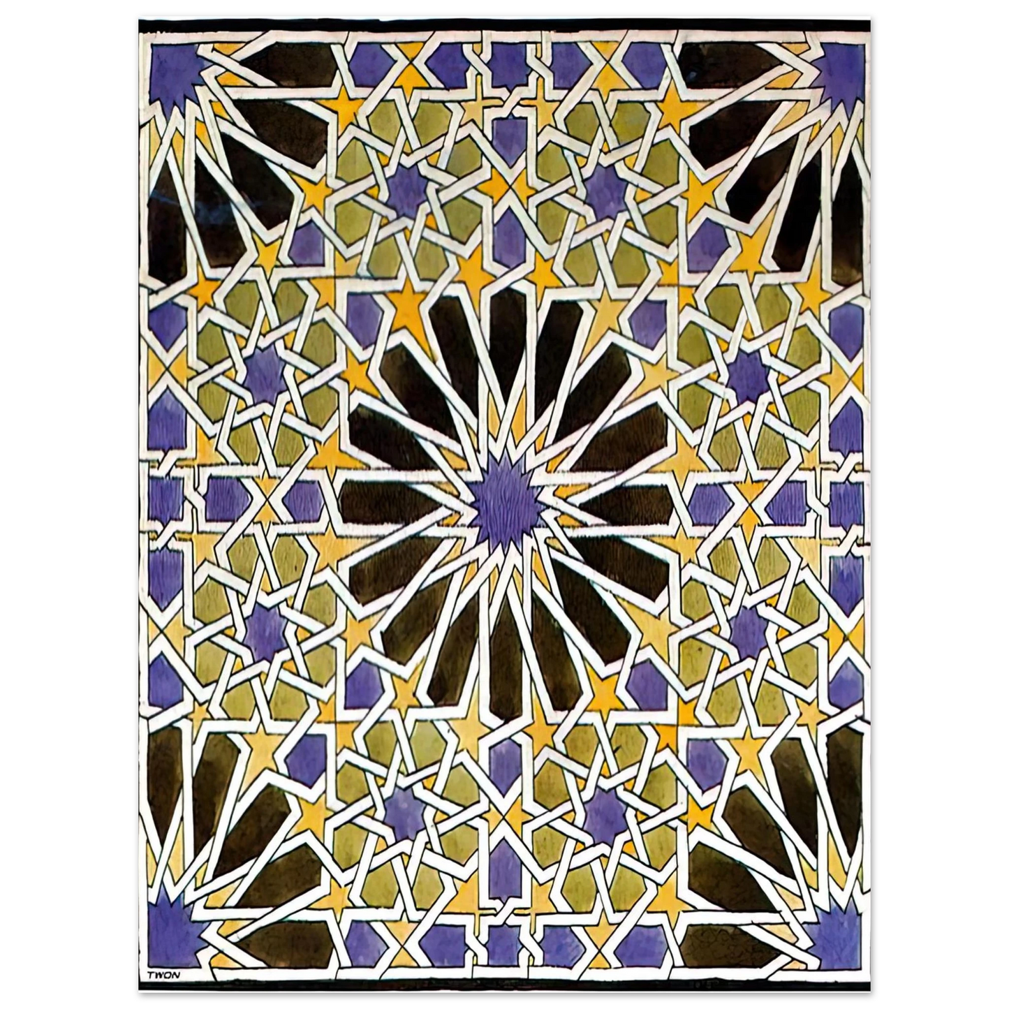 MC Escher - MURAL MOSAIC IN THE ALHAMBRA Wall Art - 21x29.7 cm / 8x12" - Fine Art Poster-canvas - -