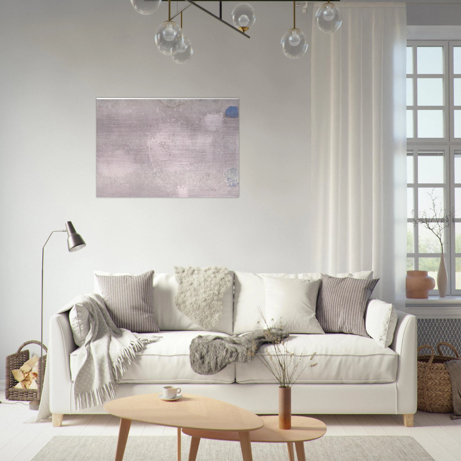 ABSTRACTO EN GRISES Y AZULES 1956 - Luis Feito Brushed Aluminum Print - 70x100 cm / 28x40 inches | Luis Feito Aluminum Print | Luis Feito Prints