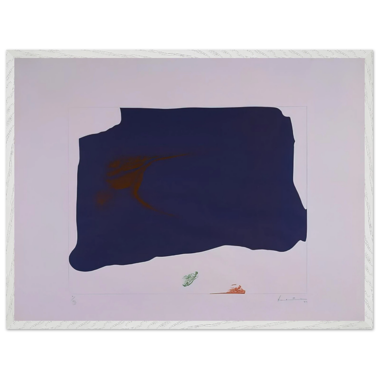 Helen Frankenthaler - Variation II on Mauve Corner - 1969 Wall art - 15x20 cm / 6x8 inches - Premium Wooden Framed Poster With Fine Art Paper-canvas - Black frame