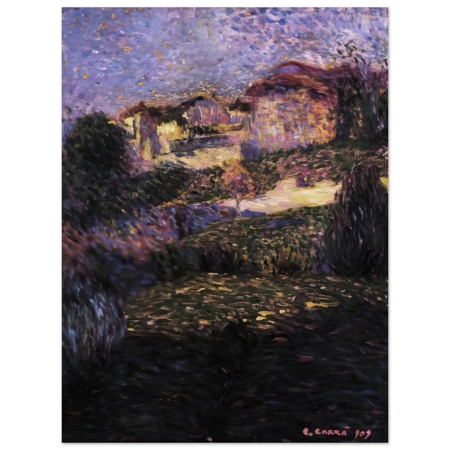 Carlo Carra - PAESAGGIO 1909  75x100 cm / 30x40inches Fine Art Poster