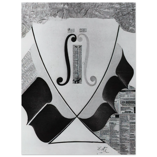 Salvador Dali - UNTITLED HEAD OF A SPANISH NOBLEMAN FASHIONED BY THE CATASTROPHE MODEL FROM A SWALLOW S TAIL  75x100 cm / 30x40inches Fine Art Poster