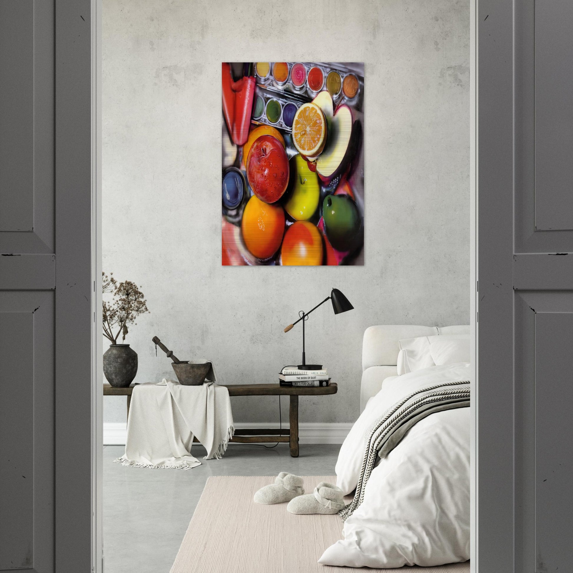 ENERGY APPLES 1980 - Audrey Flack Brushed Aluminum Print - 70x100 cm / 28x40 inches | Audrey Flack Aluminum Print | Audrey Flack Prints