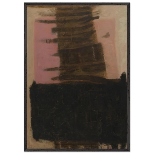 Composition in Black  Ochre - 1957 - Adja Yunkers 70x100 cm / 28x40 inches Framed Art Print – Black Wooden Frame