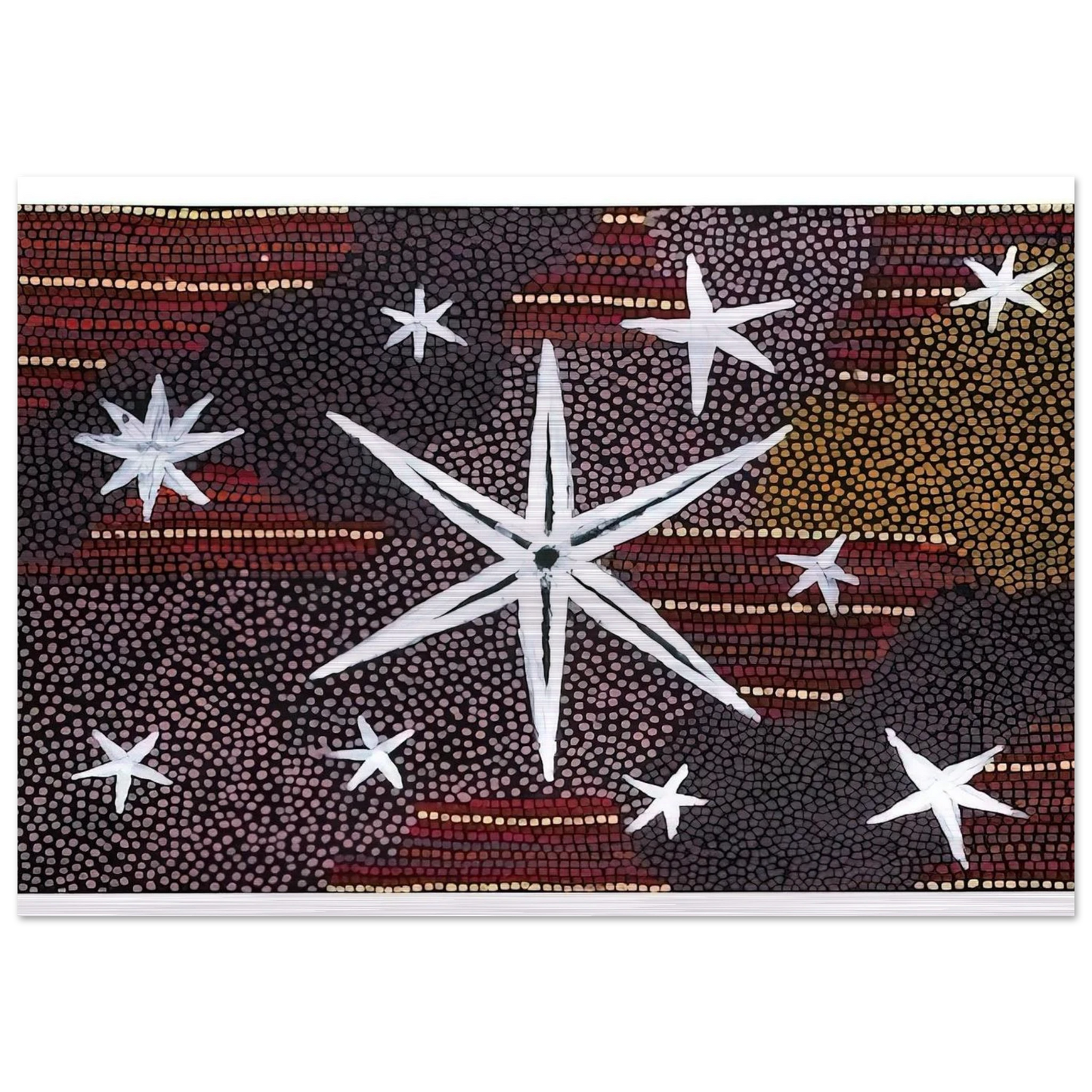Rêve Etoile - 2001 - Clifford Possum Tjapaltjarri Brushed Aluminum Print - 70x100 cm / 28x40 inches | Clifford Possum Tjapaltjarri Aluminum Print | Clifford Possum Tjapaltjarri Prints