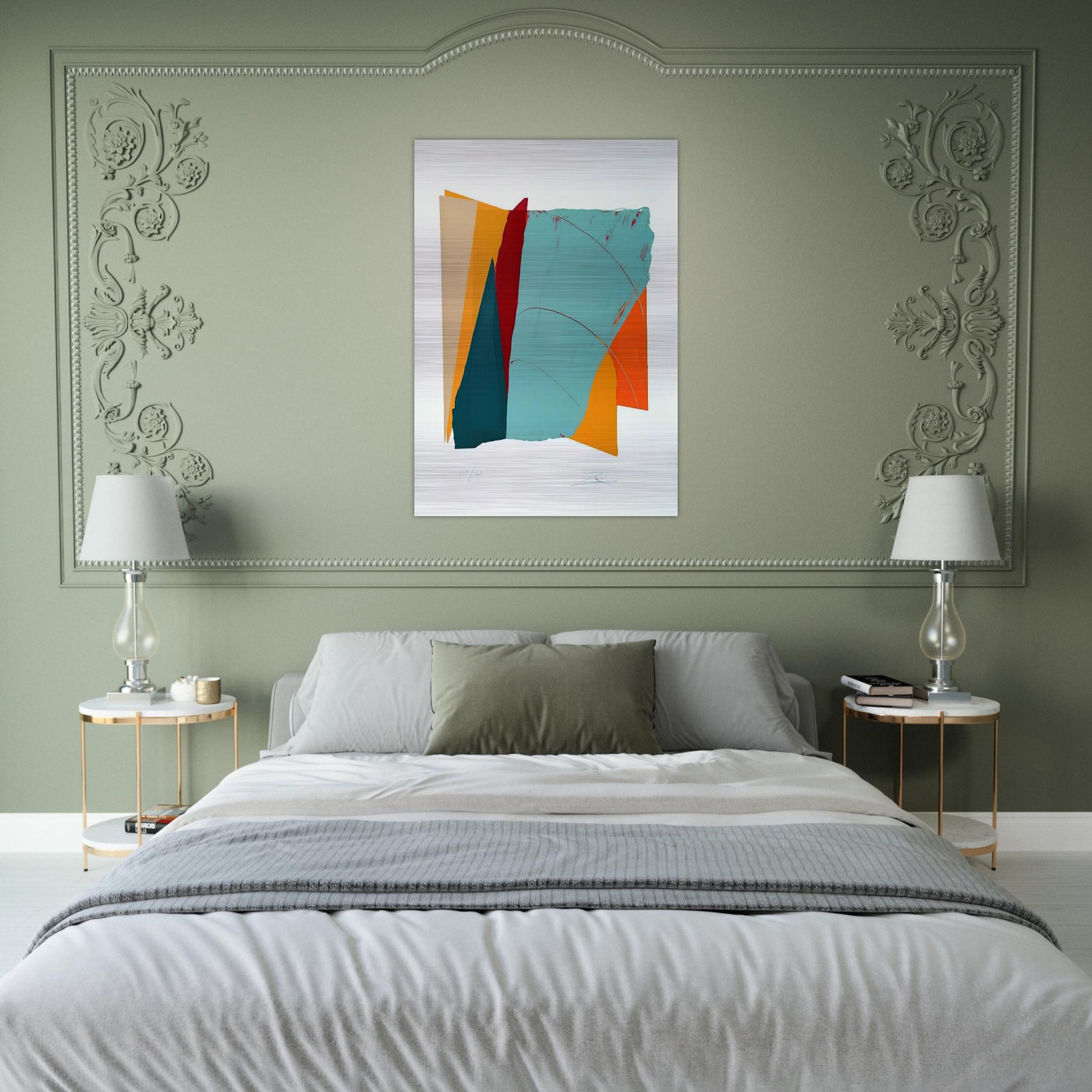 Red Line II - 1979 - Larry Zox Brushed Aluminum Print - 70x100 cm / 28x40 inches | Larry Zox Aluminum Print | Larry Zox Prints