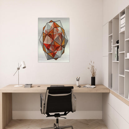 FOUR REGULAR SOLIDS - MC Escher Brushed Aluminum Print - 70x100 cm / 28x40 inches | MC Escher Aluminum Print | MC Escher Prints