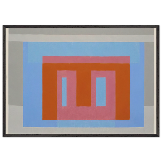 ADOBE VARIANT LUMINOUS DAY 1952 - Josef Albers 70x100 cm / 28x40 inches Framed Art Print – Black Wooden Frame