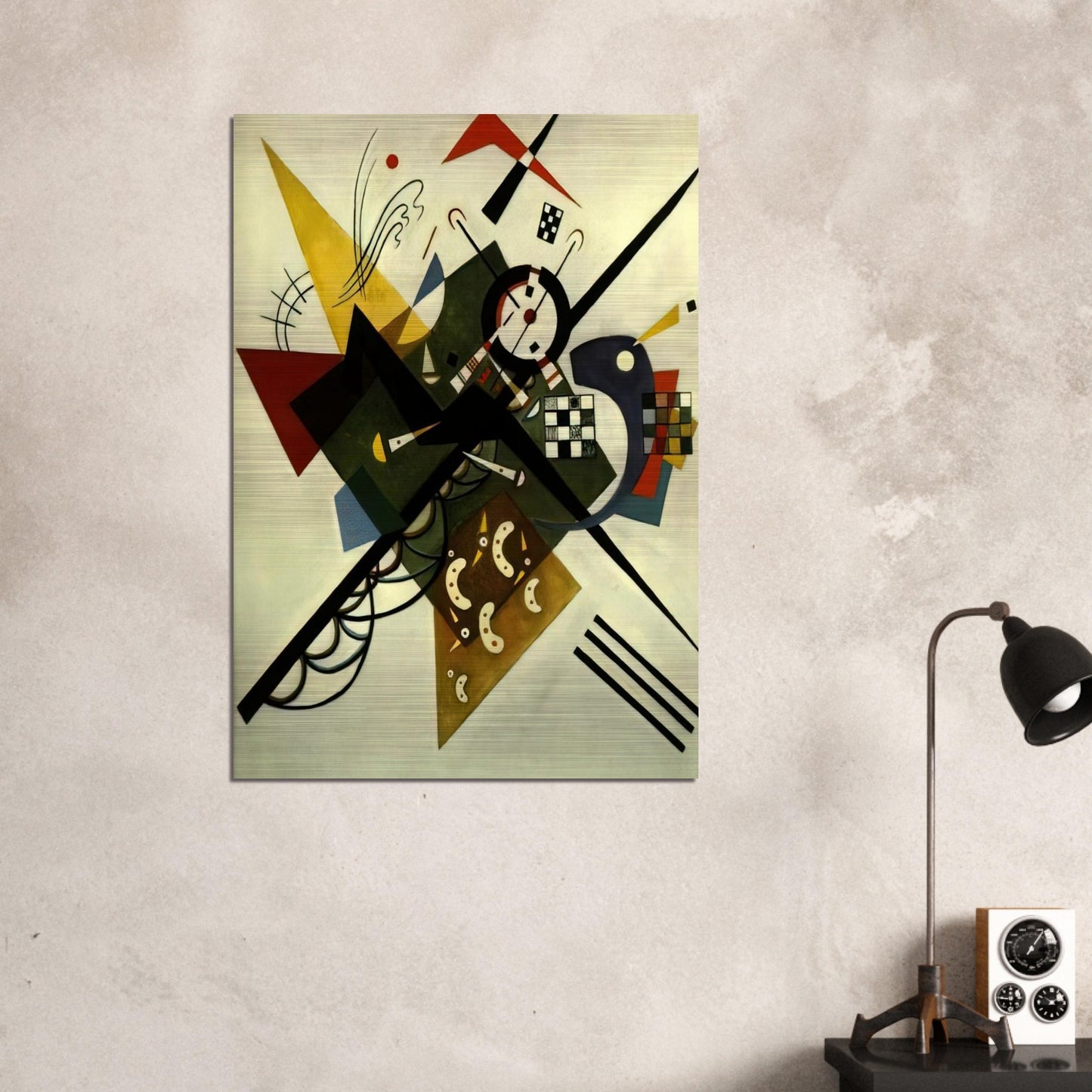 ON WHITE II 1923 - Wassily Kandinsky Brushed Aluminum Print - 70x100 cm / 28x40 inches | Wassily Kandinsky Aluminum Print | Wassily Kandinsky Prints
