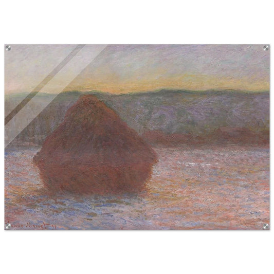 Stack of Wheat Thaw, Sunset - claude monet Acrylic Print - 70x100 cm / 28x40″ inches