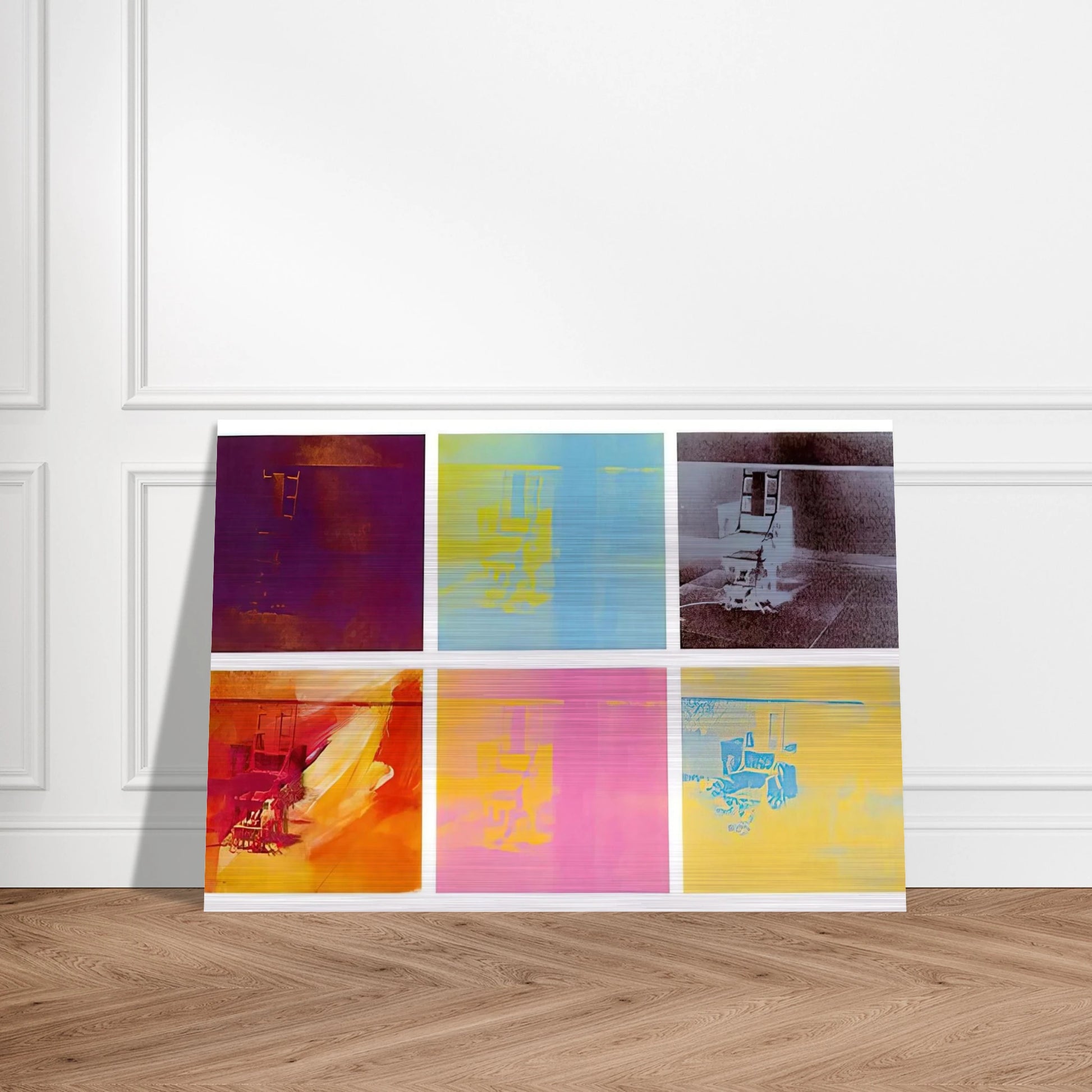 Electric Chair - Andy Warhol Brushed Aluminum Print - 70x100 cm / 28x40 inches | Andy Warhol Aluminum Print | Andy Warhol Prints