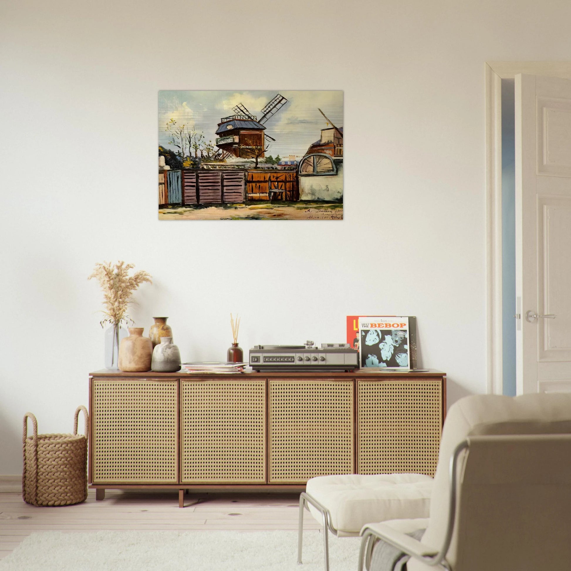 MOULIN DE LA GALETTE 6 - Maurice Utrillo Brushed Aluminum Print - 70x100 cm / 28x40 inches | Maurice Utrillo Aluminum Print | Maurice Utrillo Prints