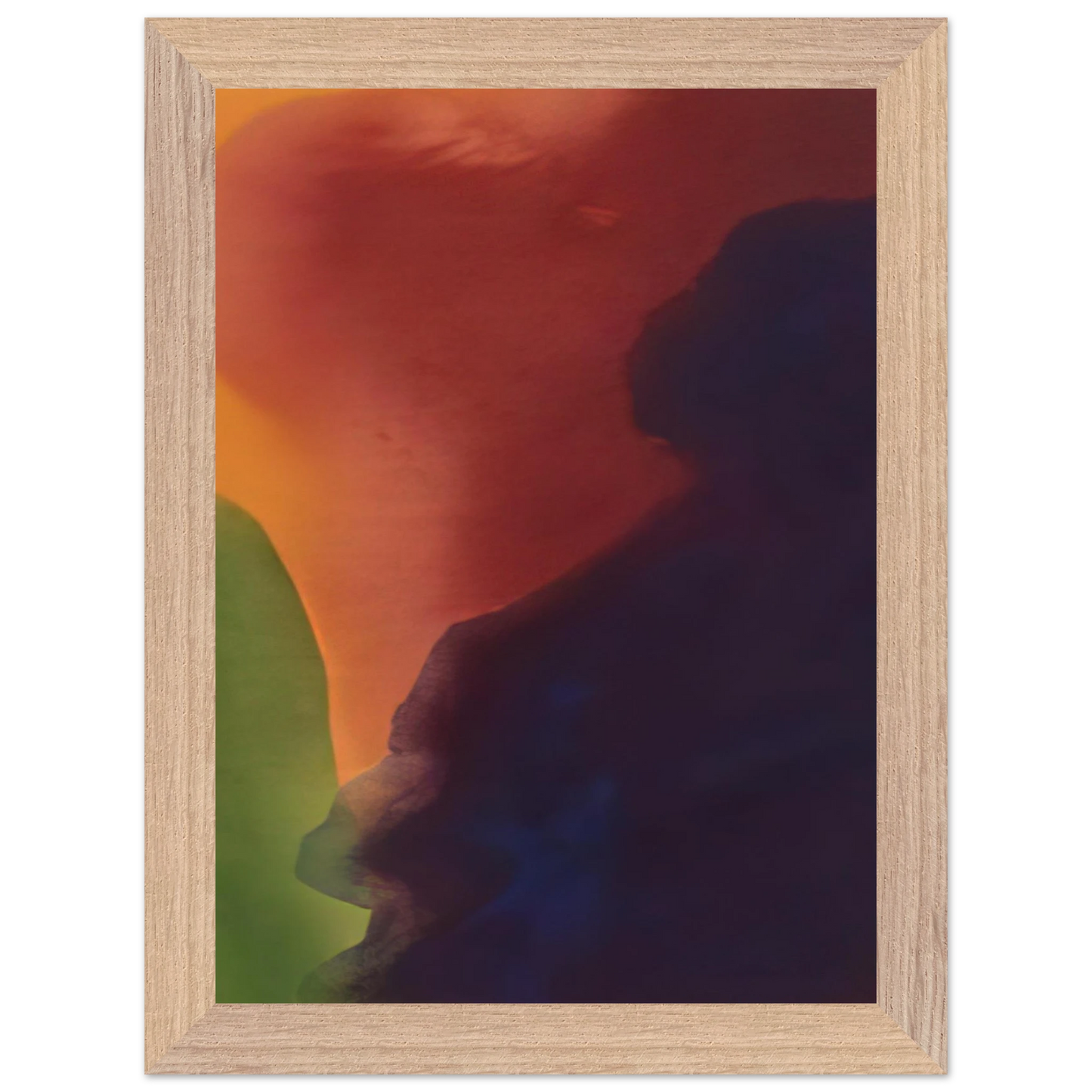Helen Frankenthaler - Blue Atmosphere III - 1963 Wall art - 70x70 cm / 28x28 inches - Premium Wooden Framed Poster With Fine Art Paper-canvas - Black frame