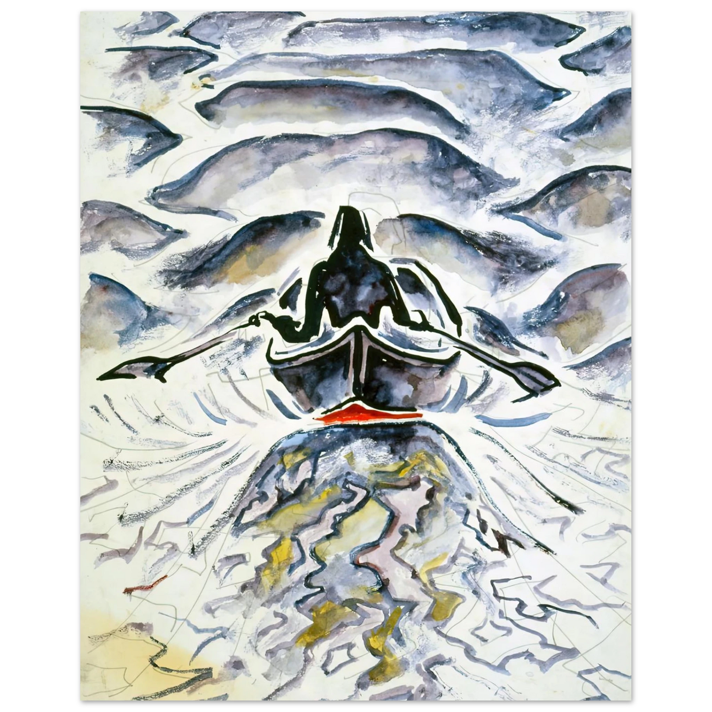 Walter Inglis Anderson - Walter Anderson Wall art - 15x20 cm / 6x8 inches - Premium Wooden Framed Poster With Fine Art Paper-canvas - Black frame