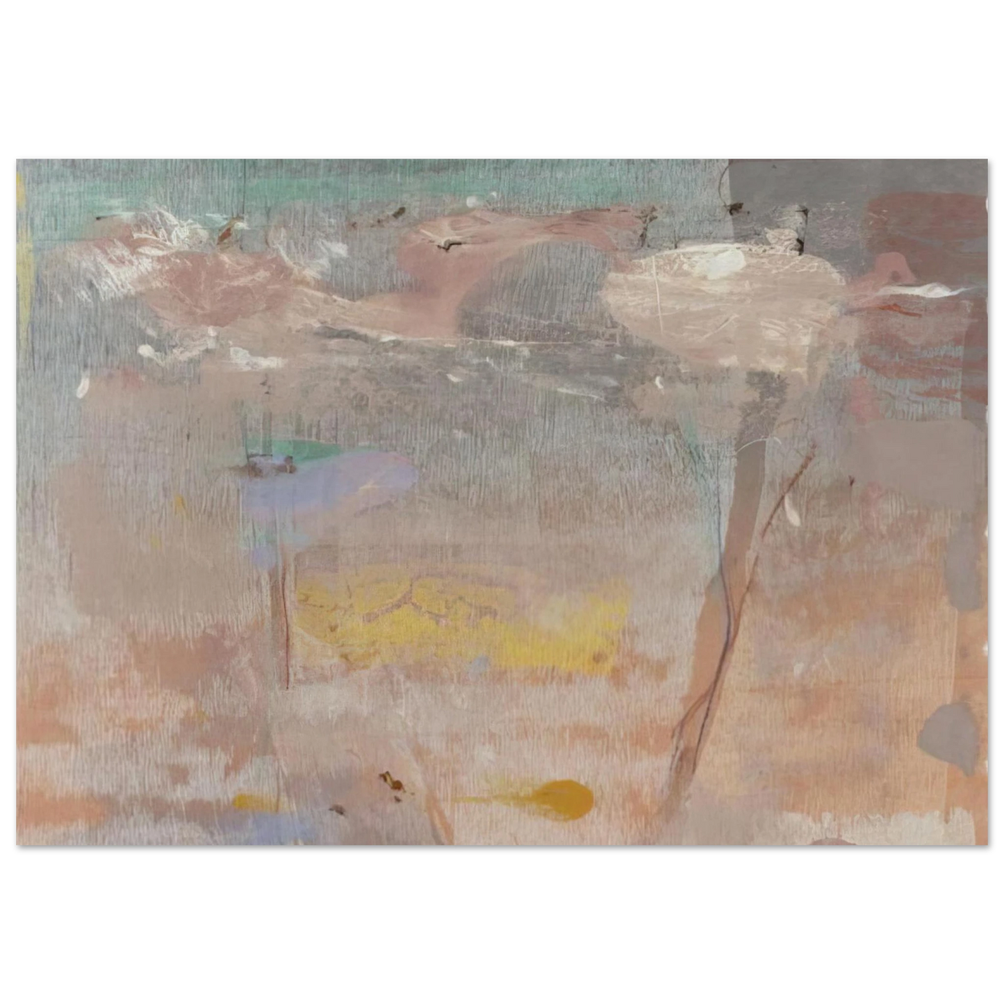 Helen Frankenthaler - Monotype I - 1981 Wall art - 27x35 cm / 11x14 inches - Premium Wooden Framed Poster With Fine Art Paper-canvas - White frame