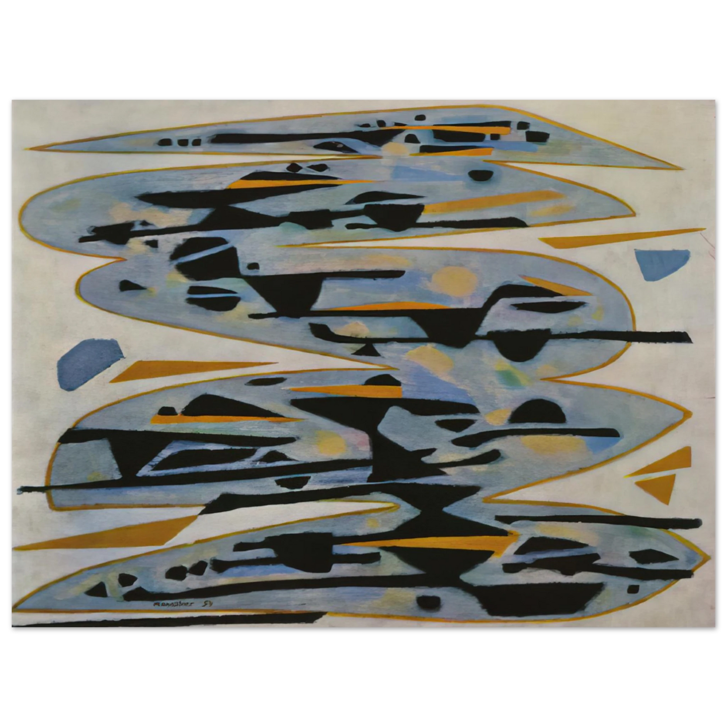 Alfred Manessier - Morte eau - 1954  75x100 cm / 30x40inches Fine Art Poster