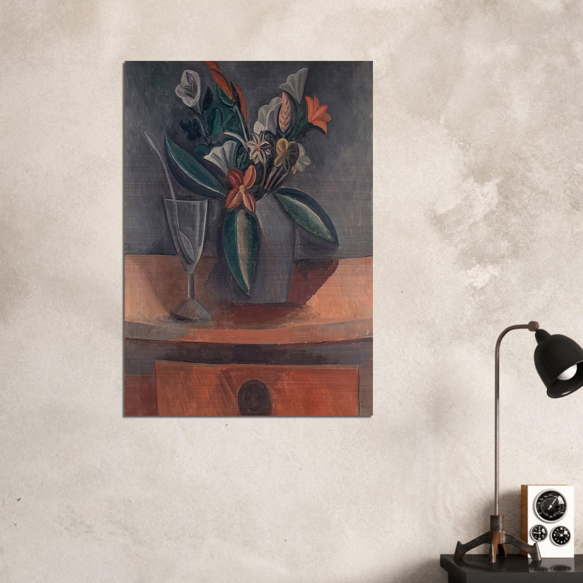 Flowers in a Grey Jar - 1908 - Pablo Picasso Brushed Aluminum Print - 70x100 cm / 28x40 inches | Pablo Picasso Aluminum Print | Pablo Picasso Prints