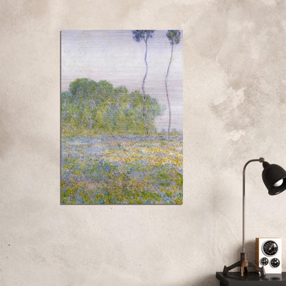 Springtime. Meadow at Giverny - claude monet Brushed Aluminum Print - 70x100 cm / 28x40 inches | claude monet Aluminum Print | claude monet Prints