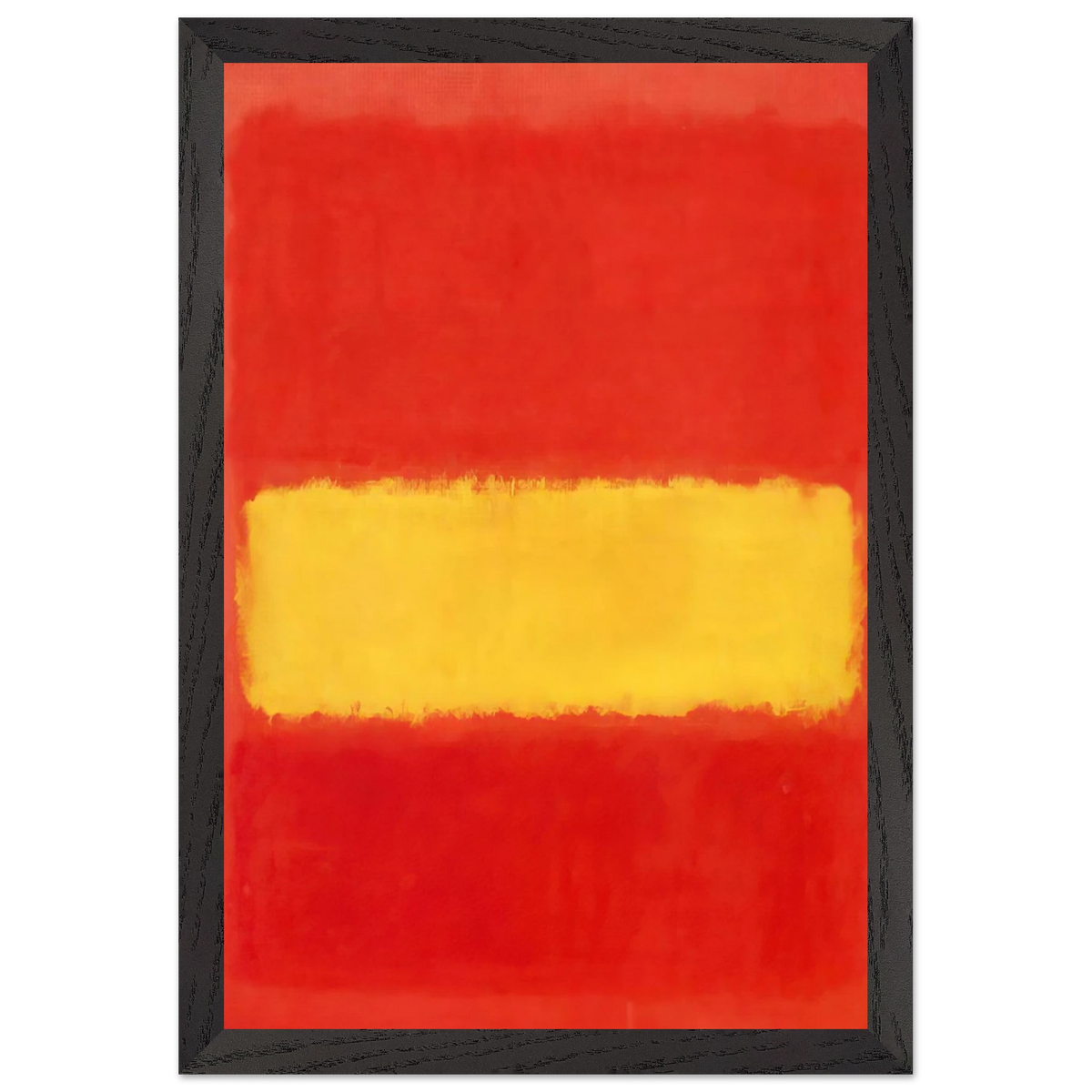 Mark Rothko - Yellow band - 1956 Wall Art - 60x80 cm / 24x32 inches - Premium Wooden Framed Poster With Fine Art Paper-canvas - Black frame