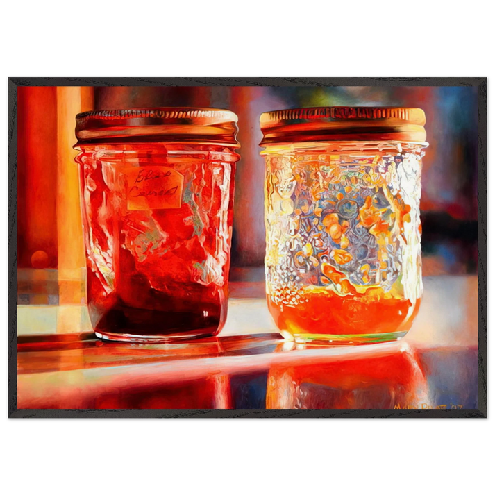 Smears of Jam Lights of Jelly - 2007 - Mary Pratt 70x100 cm / 28x40 inches Framed Art Print – Black Wooden Frame