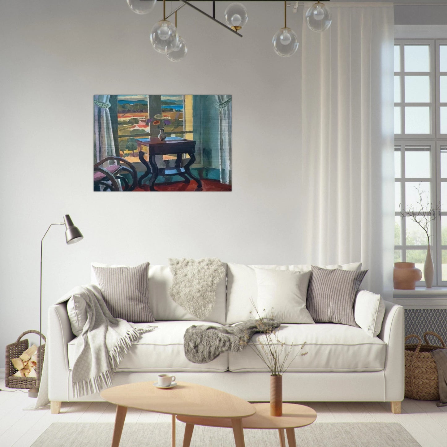 INTERIOR WITH A TABLE 1921 - Vanessa Bell Brushed Aluminum Print - 70x100 cm / 28x40 inches | Vanessa Bell Aluminum Print | Vanessa Bell Prints