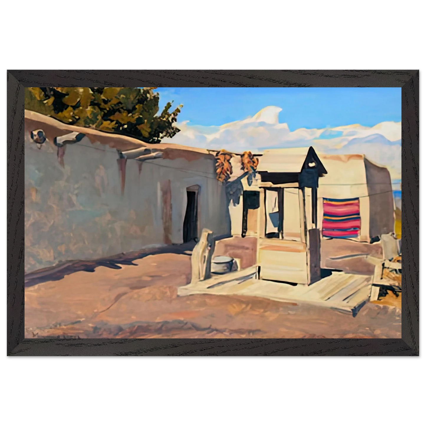 Maynard Dixon - OLD PATIO 1931 Wall art - 21x29.7 cm / 8x12" - Premium Wooden Framed Poster With Fine Art Paper-canvas - Wood frame