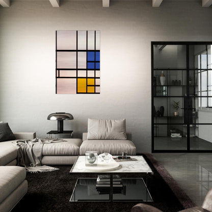 Composition N. 11 London with Blue, Red and Yellow - Piet Mondrian Brushed Aluminum Print - 70x100 cm / 28x40 inches | Piet Mondrian Aluminum Print | Piet Mondrian Prints