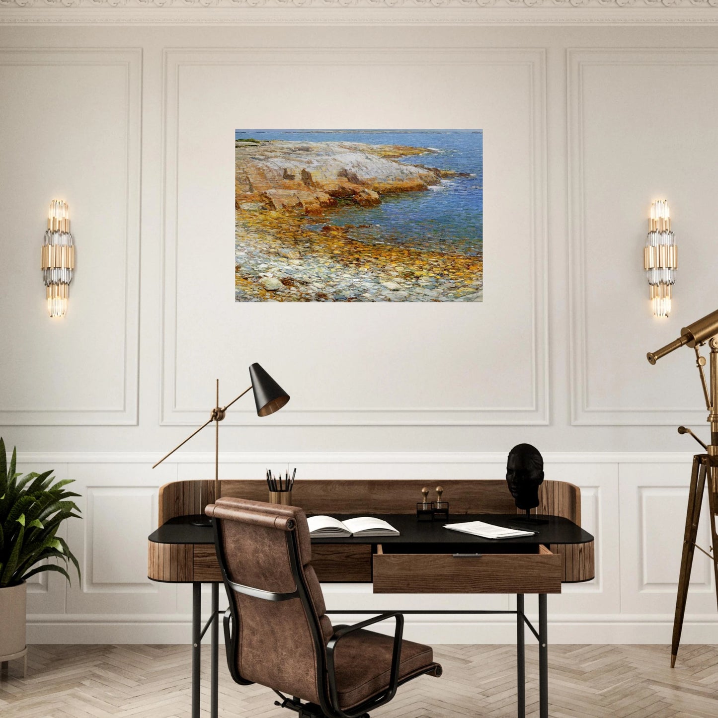 Isles of Shoals, Broad Cove - Childe Hassam Brushed Aluminum Print - 70x100 cm / 28x40 inches | Childe Hassam Aluminum Print | Childe Hassam Prints