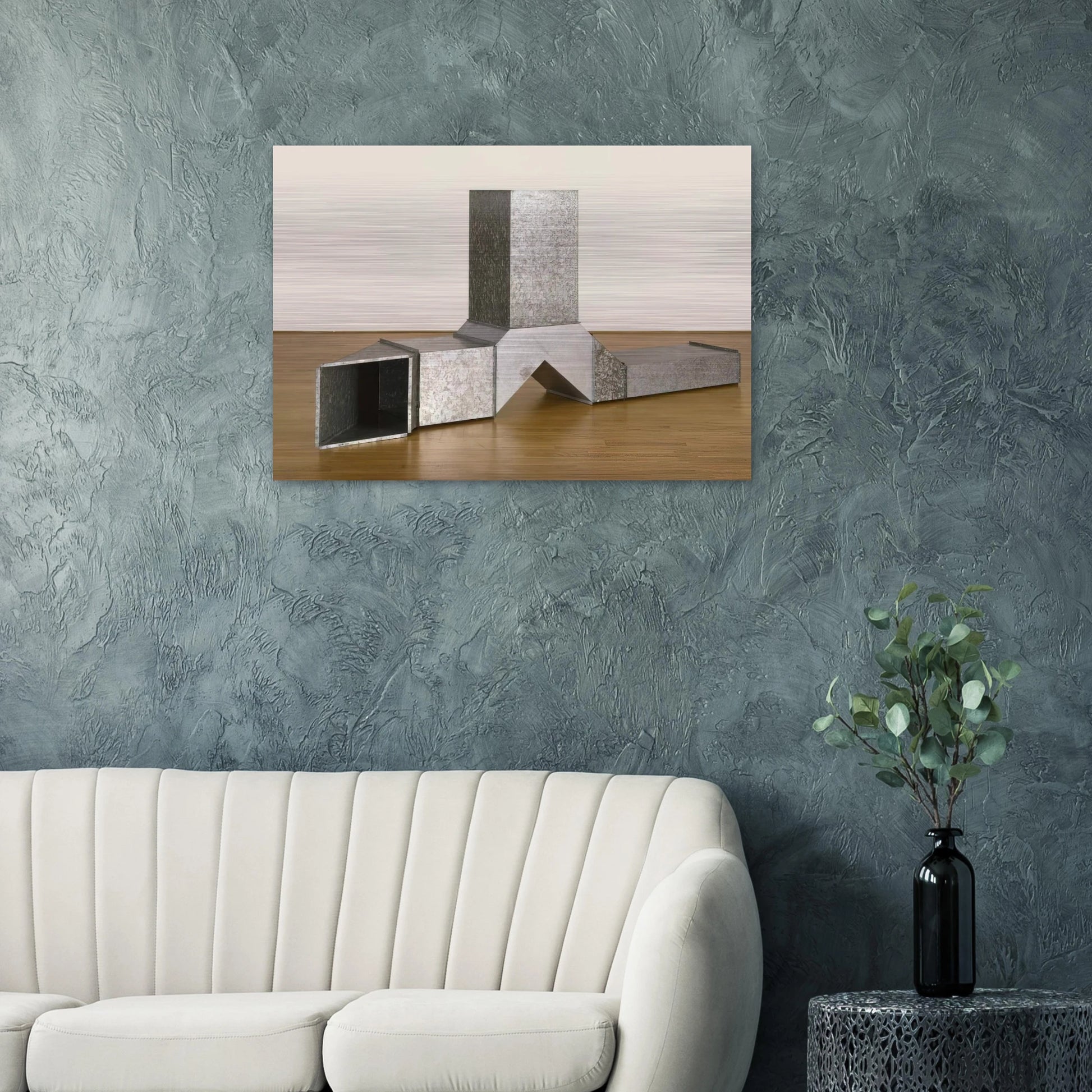 Square Tubes [Series D] - 1967 - Charlotte Posenenske Brushed Aluminum Print - 70x100 cm / 28x40 inches | Charlotte Posenenske Aluminum Print | Charlotte Posenenske Prints