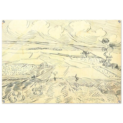 Wheat Fields - Vincent van Gogh Acrylic Print - 70x100 cm / 28x40″ inches | Vincent van Gogh Wall Art | Vincent van Gogh Prints
