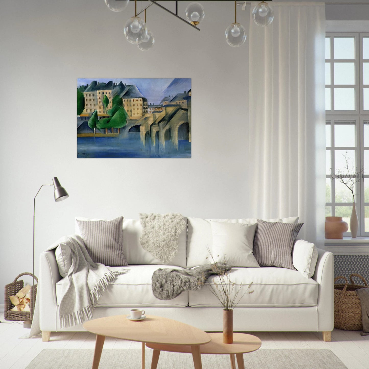 New Bridge - Tarsila do Amaral Brushed Aluminum Print - 70x100 cm / 28x40 inches | Tarsila do Amaral Aluminum Print | Tarsila do Amaral Prints