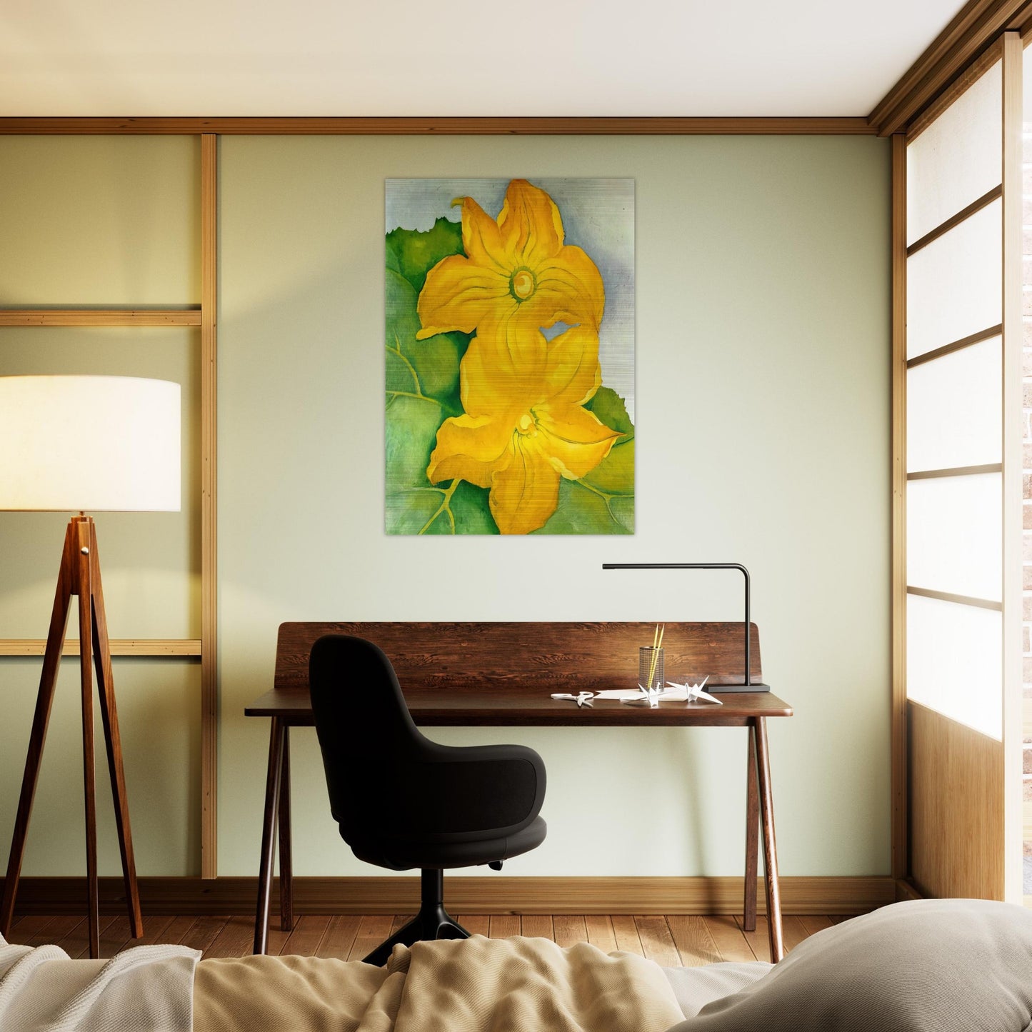Squash Blossoms I - Georgia O'Keeffe Brushed Aluminum Print - 70x100 cm / 28x40 inches | Georgia O'Keeffe Aluminum Print | Georgia O'Keeffe Prints