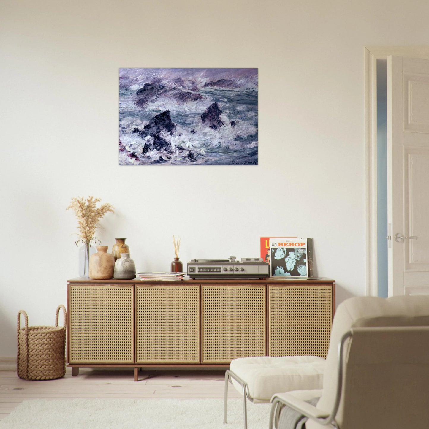 Storm at Belle-Ile - claude monet Brushed Aluminum Print - 70x100 cm / 28x40 inches | claude monet Aluminum Print | claude monet Prints