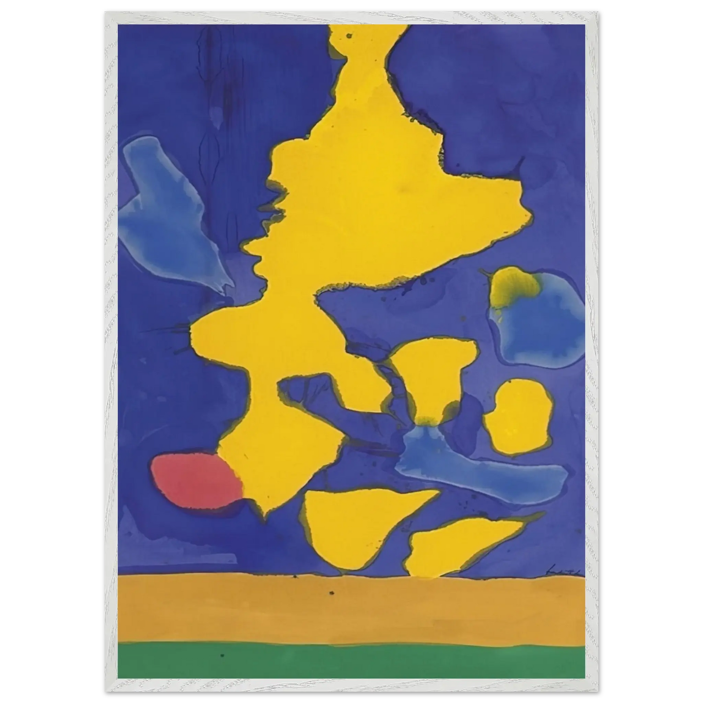 Helen Frankenthaler - Saturn Revisited - 1964 Wall art - 45x60 cm / 18x24 Inches - Premium Wooden Framed Poster With Fine Art Paper - White frame