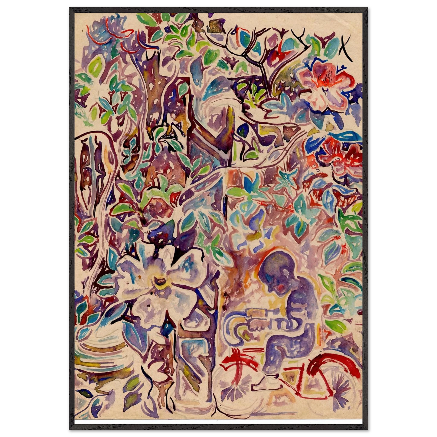 Walter Inglis Anderson - Walter Anderson Wall art - 20x25 cm / 8x10 inches - Premium Wooden Framed Poster With Fine Art Paper-canvas - Black frame