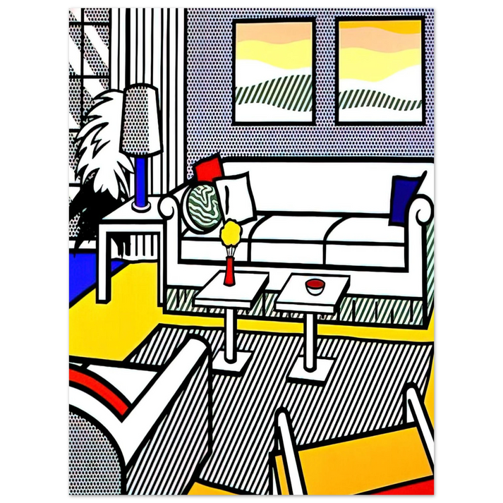 Roy Lichtenstein - INTERIOR WITH RESTFUL PAINTINGS 1991  75x100 cm / 30x40inches Fine Art Poster