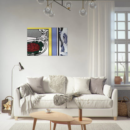 TOMATO AND ABSTRACTION 1982 - Roy Lichtenstein Brushed Aluminum Print - 70x100 cm / 28x40 inches | Roy Lichtenstein Aluminum Print | Roy Lichtenstein Prints
