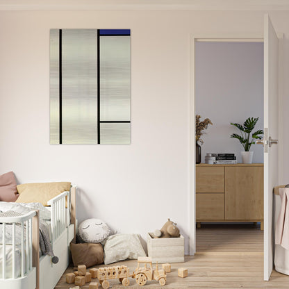 Vertical Composition with Blue and White - Piet Mondrian Brushed Aluminum Print - 70x100 cm / 28x40 inches | Piet Mondrian Aluminum Print | Piet Mondrian Prints