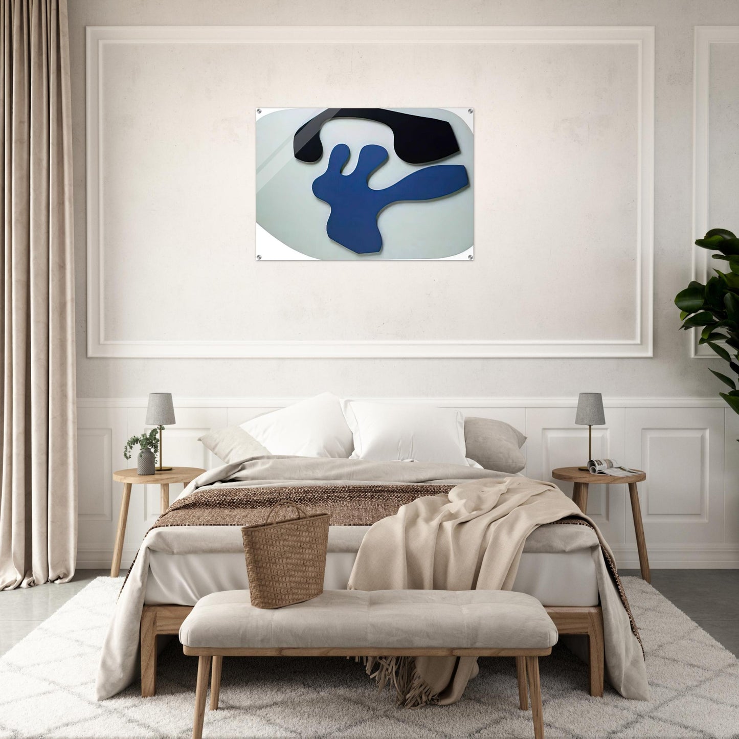 Overturned Blue Shoe With Two Heels Under a Black Vault - Jean Arp Acrylic Print - 70x100 cm / 28x40″ inches