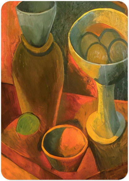 Jug and fruit dish By Pablo Picasso Pack of 10 Post Cards | Pablo Picasso Post Cards | A6 (10.5 x 14.8 cm) - 4.1 x 5.8 inches