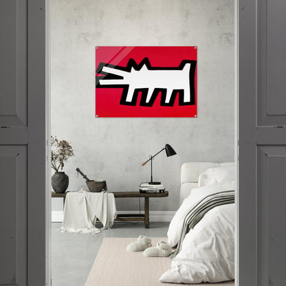 BARKING DOG 1990 - Keith Haring Acrylic Print - 70x100 cm / 28x40″ inches | Keith Haring Art For Sale